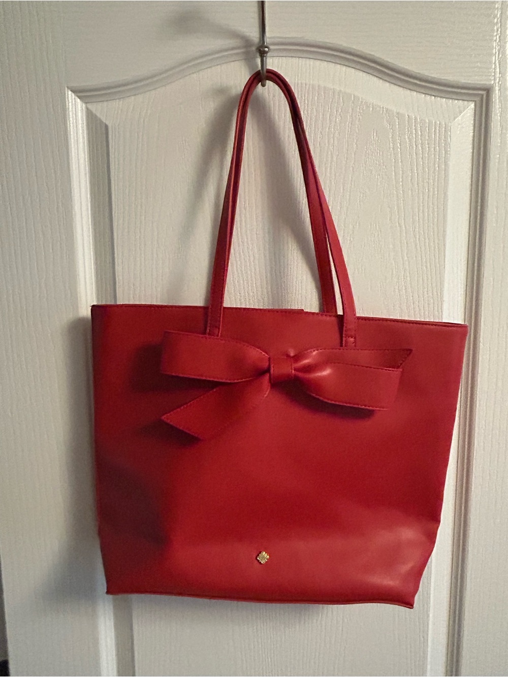 crown & ivy Red Bow Tote Bag